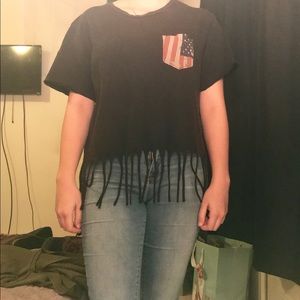 Denim & Supply fringe T-shirt